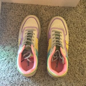 pastel rainbow colored air force ones